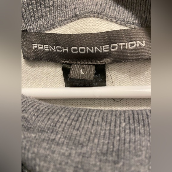 French Connection White Cream Grey Two Tone Cowl Neck Long Sleeve Sweater - Picture 3 of 8